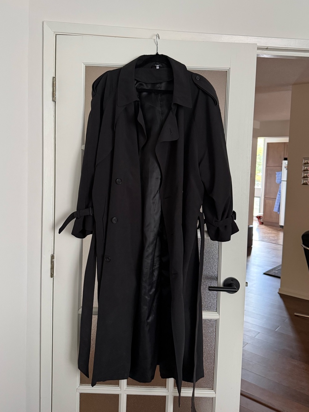 Black Double-Breasted Trench Coat